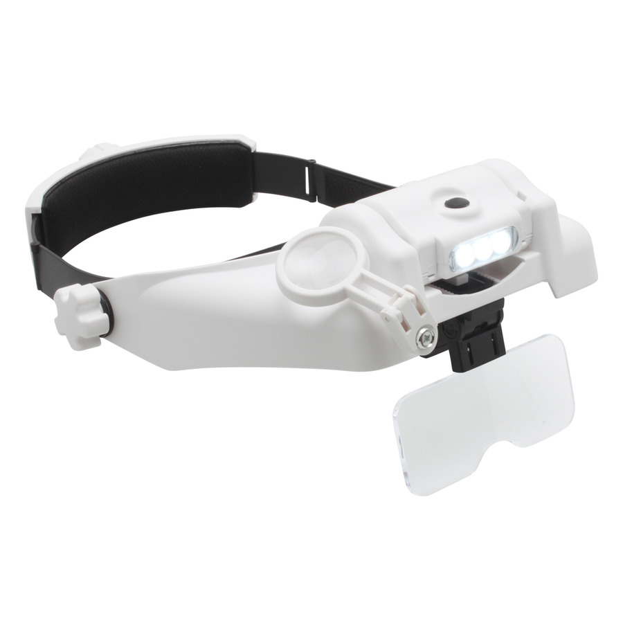 Aven 26115 Headband Magnifier, LEDs & Lens 1X, 1.5X, 2X, 2.5X, 3.5X