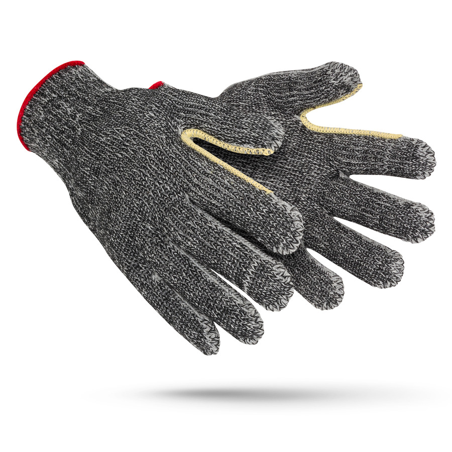 WPP MATPBK40GYPL-OERT-M Gloves, Seamless Knit, ATA/Cotton Blend, Heavy Weight, Black, Medium