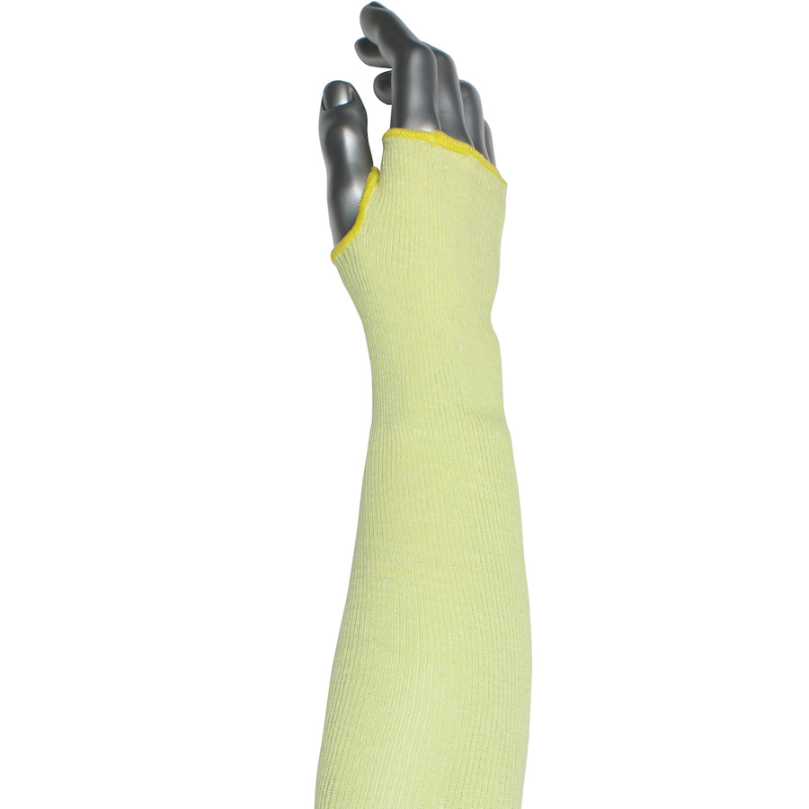 WPP MS1ATA2X2.5-18T Gloves, Single-Ply ATA Ultra Blend Sleeve, Thumbhole, Yellow, 18 In.