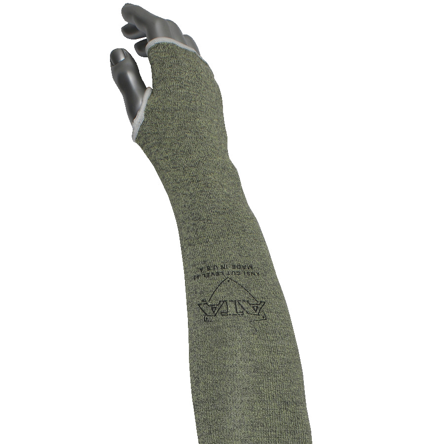 WPP MSATA/HA-18T Sleeve, Single-Ply ATA Hide-Away, Blend, Thumbhole, Green, 18 In.