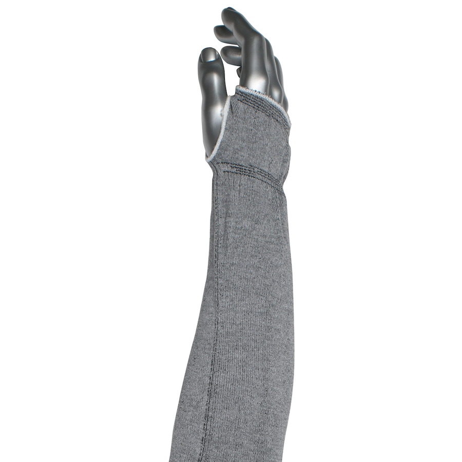 WPP MSATP-18T Sleeve, Single-Ply ATA Blend, Thumbhole, Gray, 18 In.