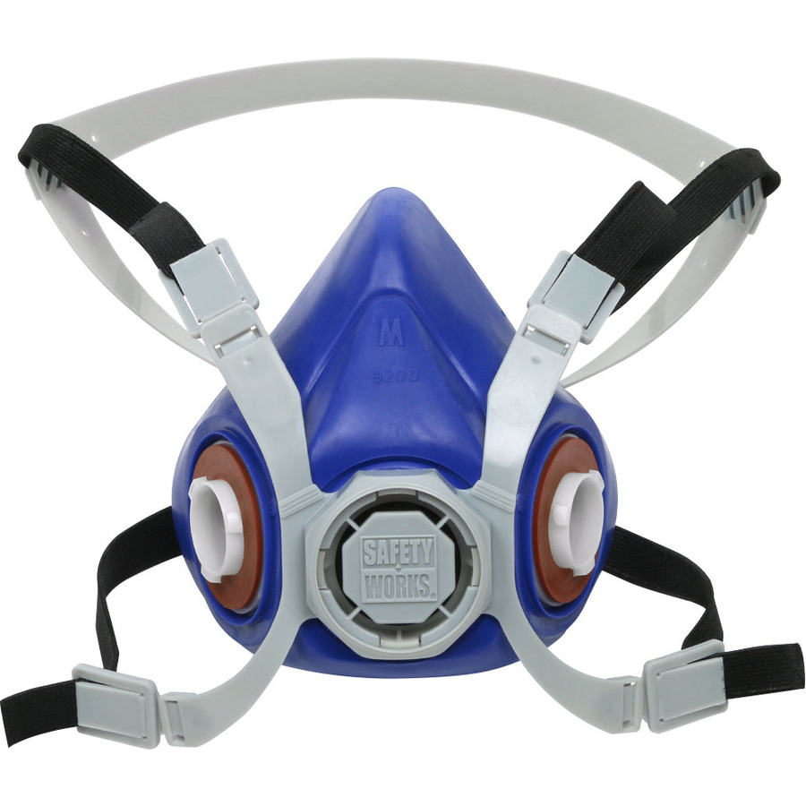 Safety Works SWX00386 Half-Mask Respirator, Medium, Blue, 1 Per Bag