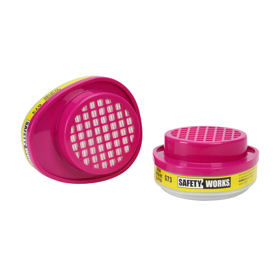 Safety Works SWX00390 P100 Multi Purpose Replacement Cartridge, Magenta, 2 Pack