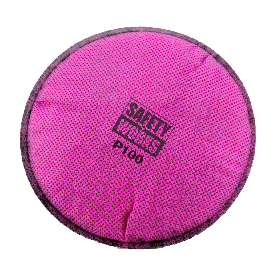 Safety Works SWX00396 P100 Nuisance Level Organic Vapors (OV) Replacement Pancake, Magenta, 1 Pr/Bg