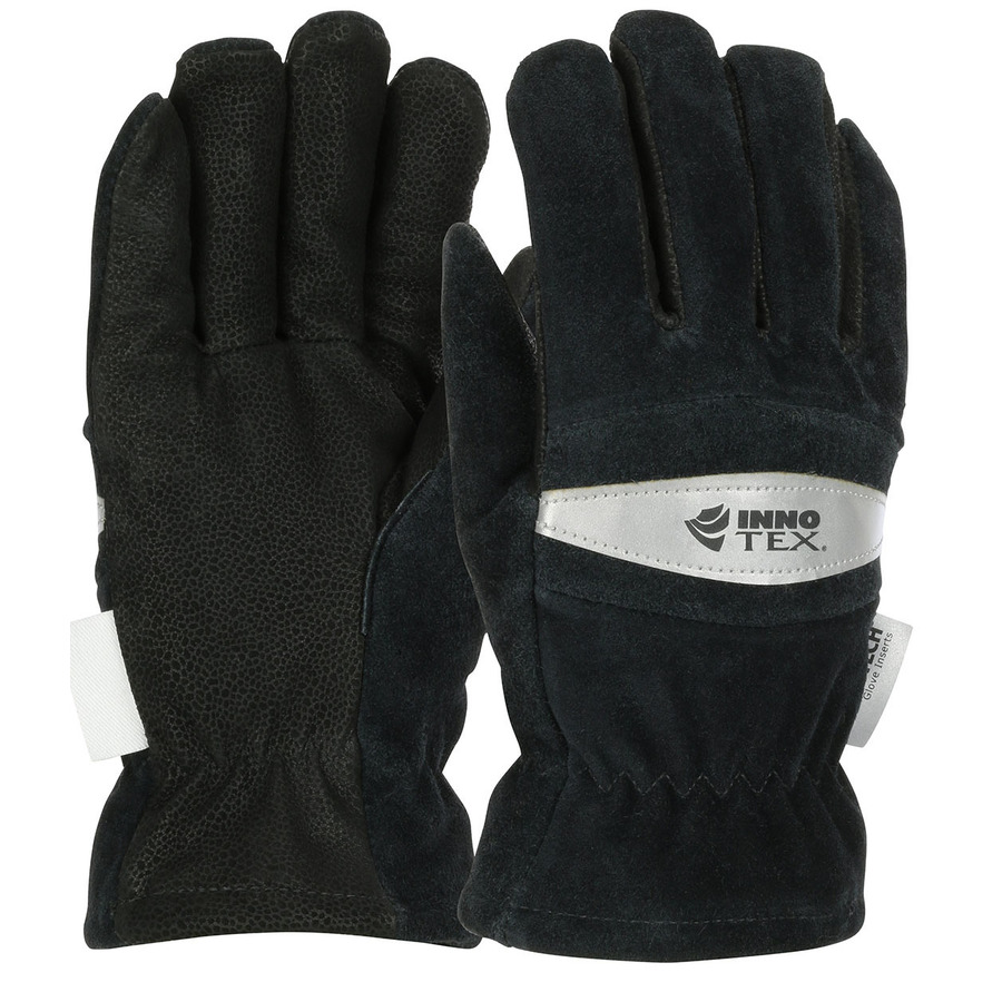 Innotex 910-P855/70W Gloves, Structural Firefighting 2D, Kangaroo, Black, Small, 855 Series