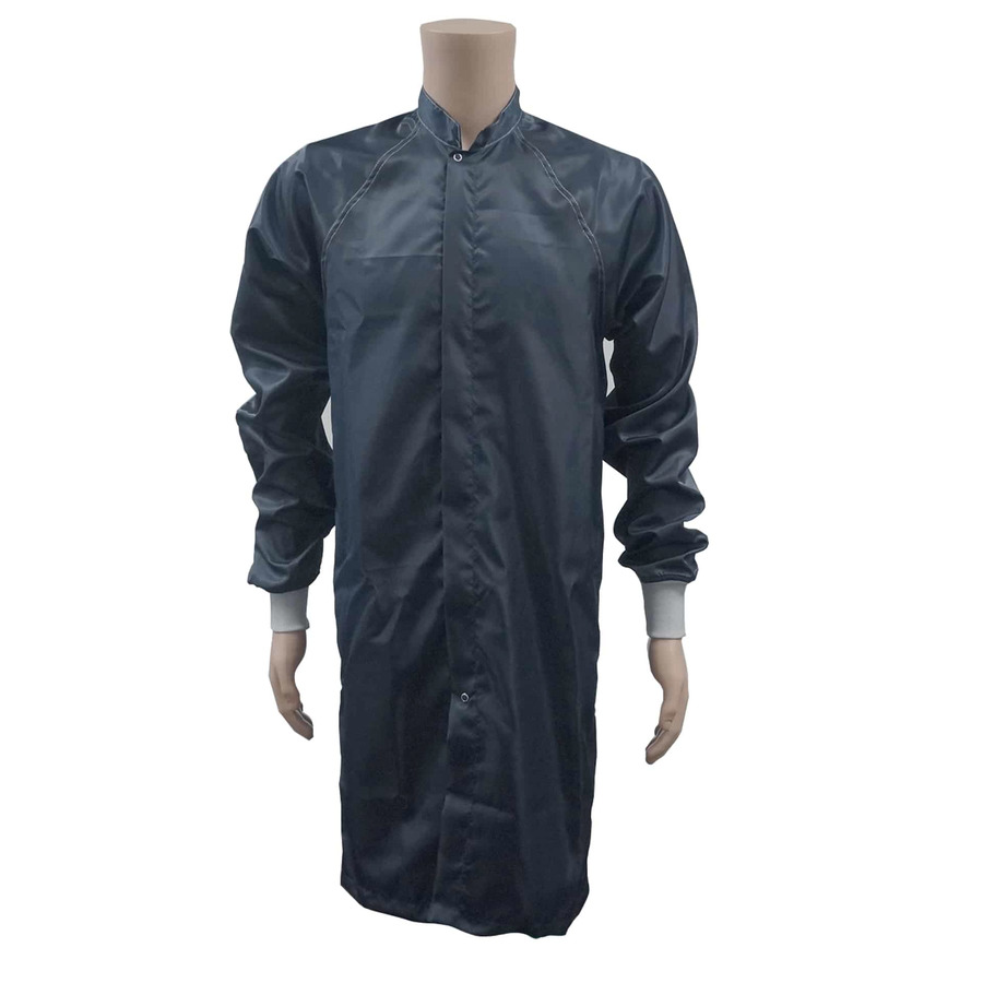 Transforming Technologies JLM6207NB ESD-Safe Cleanroom Frock with ESD Knit Cuffs, 3X-Large, Navy