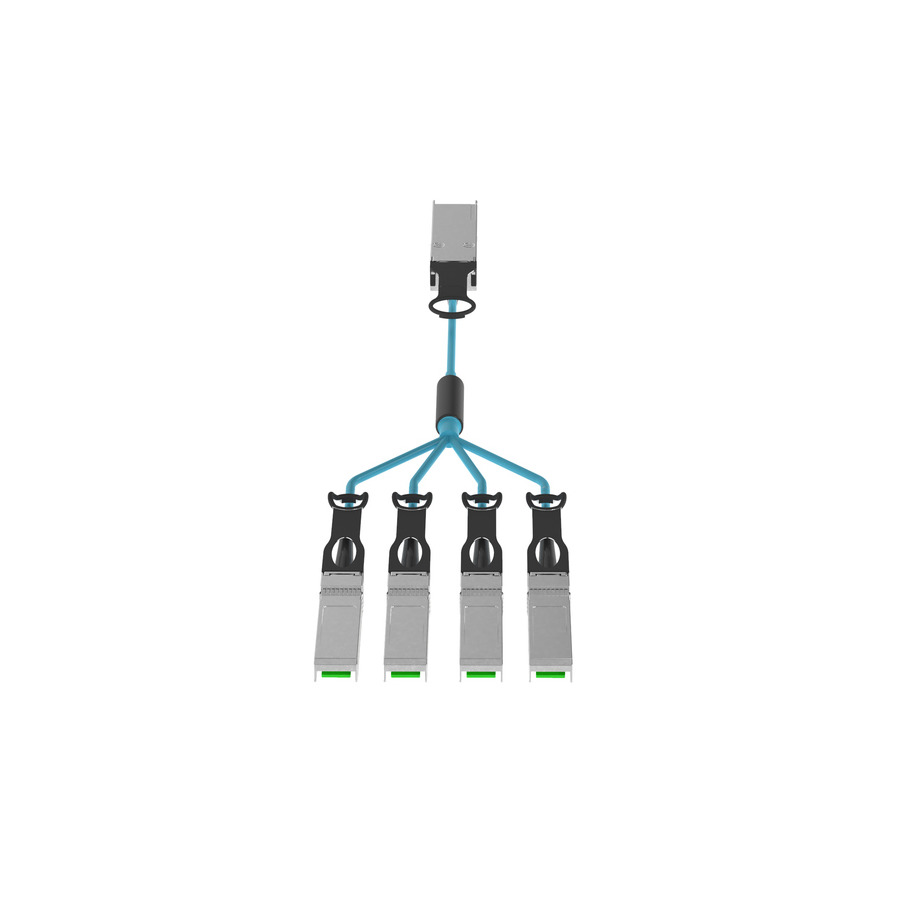 Panduit AZ83NQ2S2AQM005 AO Cable Assembly, QSFP28 to SFP28, 100-25G, OM4, 5m, Aqua, 1Pc