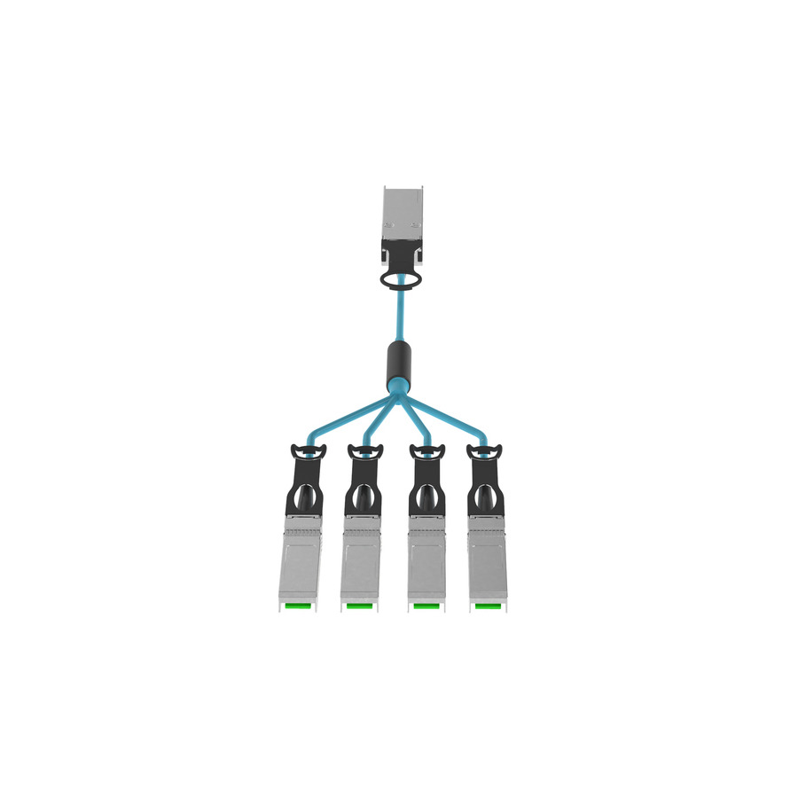 Panduit AZ83NQ2S2AQM010 AO Cable Assembly, QSFP28 to SFP28, 100-25G, OM4, 10m, Aqua, 1Pc