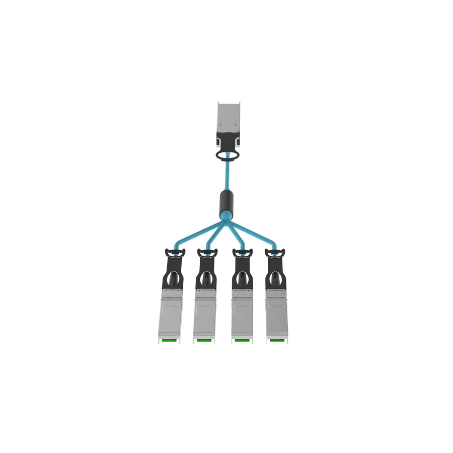 Panduit AZ83NQ2S2AQM015 AO Cable Assembly, QSFP28 to SFP28, 100-25G, OM4, 15m, Aqua, 1Pc