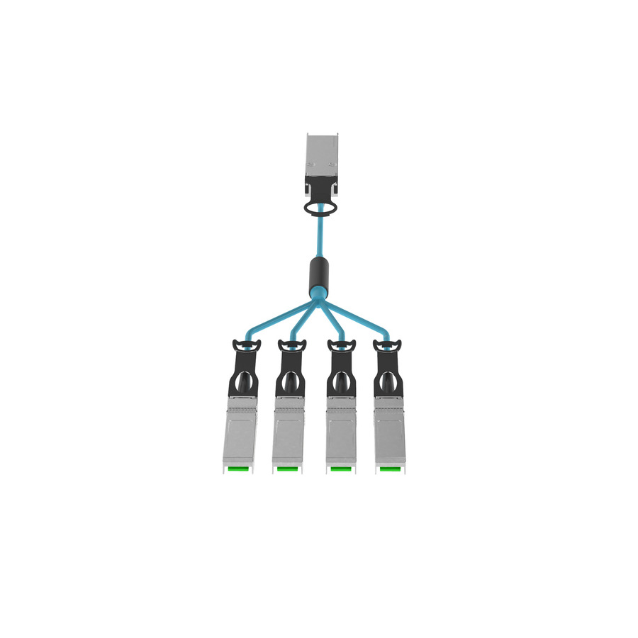 Panduit AZ83NQ2S2AQM020 AO Cable Assembly, QSFP28 to SFP28, 100-25G, OM4, 20m, Aqua, 1Pc