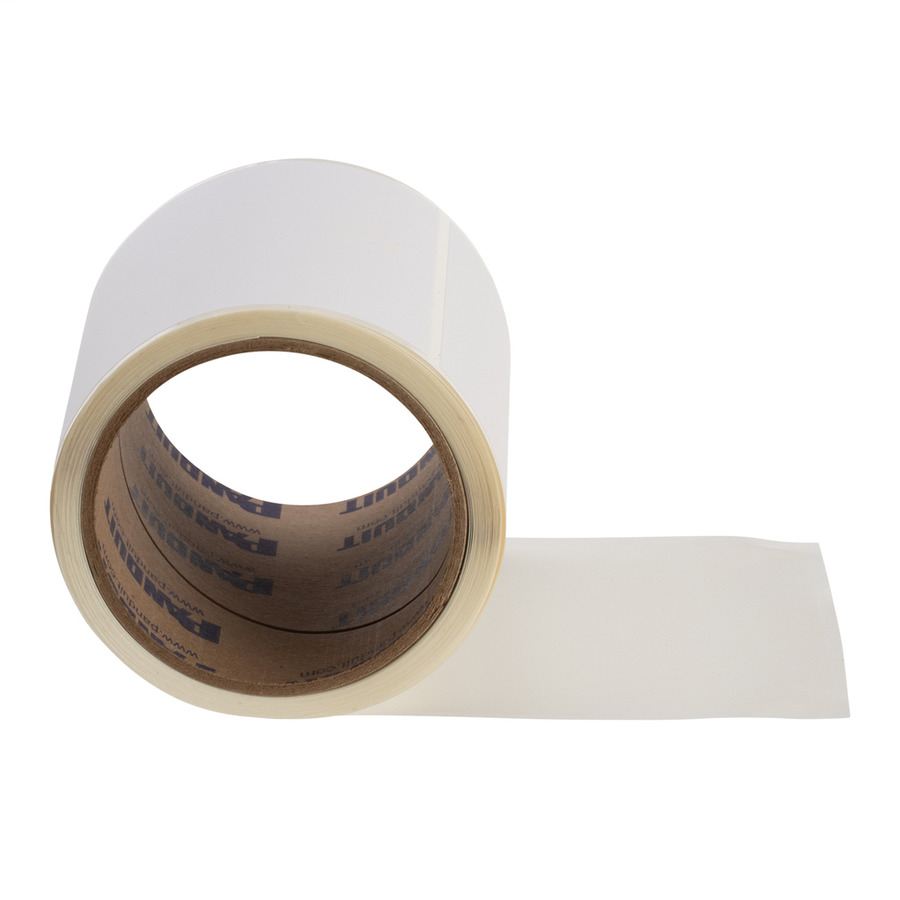 Panduit C400X200WJI Ink Jet Vinyl Comp Label, Std Adh, 4" W x 2" H, White, 1Roll