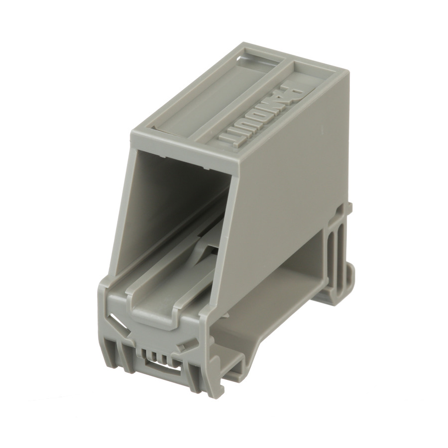 Panduit CADIN1IG Mini-Com DIN Rail Mount Adapter, 1 Port, Plastic, Gray