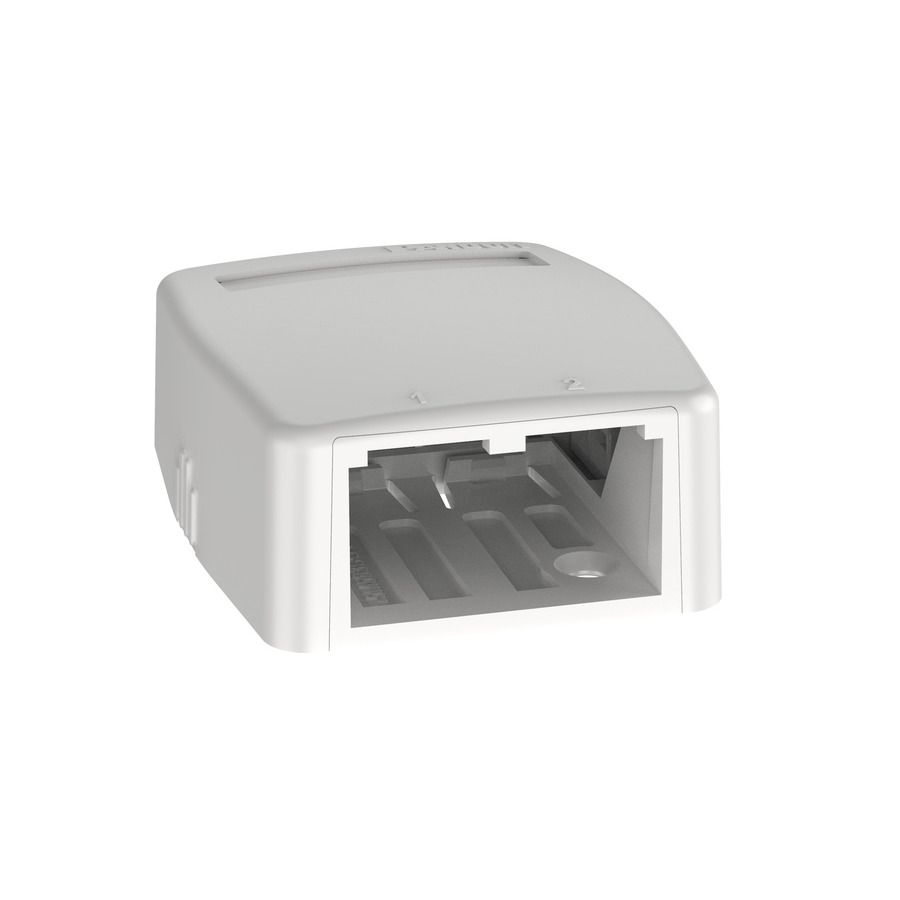 Panduit CBXQ2IW-A Mini-Com Surface Mount Box, ABS Plastic, 2 Port, Off White