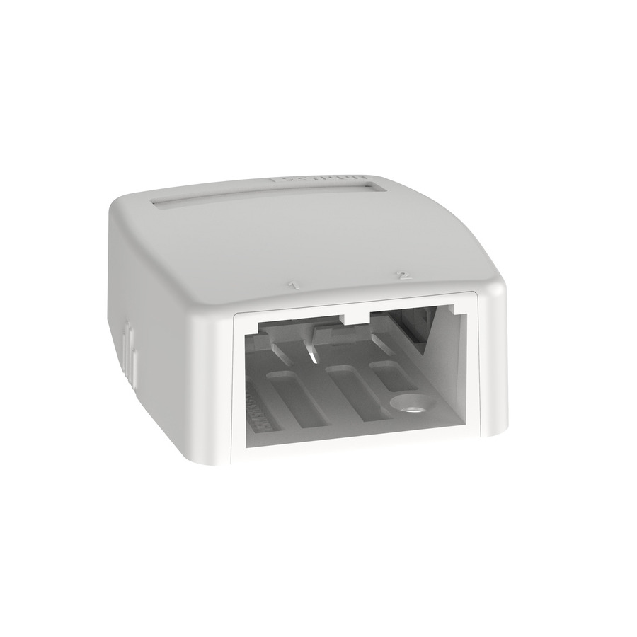 Panduit CBXQ2WH-A Mini-Com Surface Mount Box, ABS Plastic, 2 Port, White