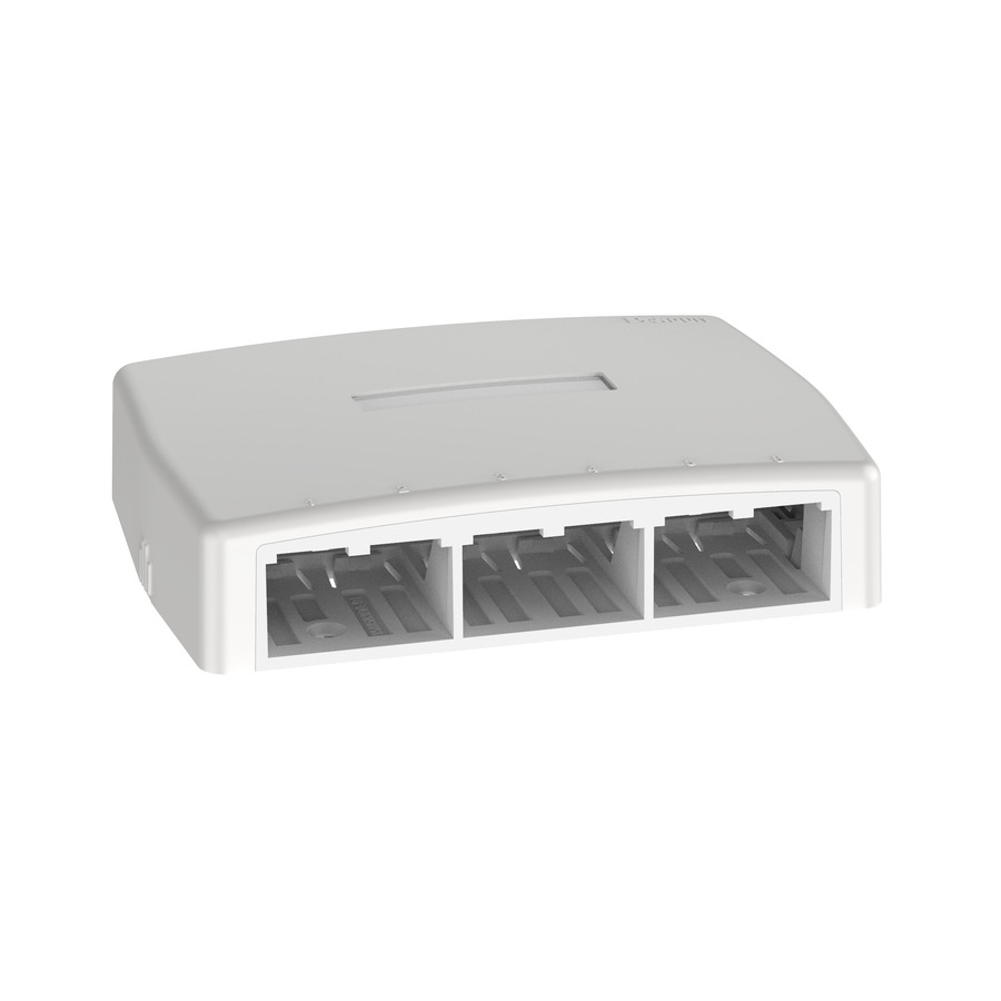 Panduit CBXQ6IW-A Mini-Com Surface Mount Box, ABS Plastic, 6 Port, Off White