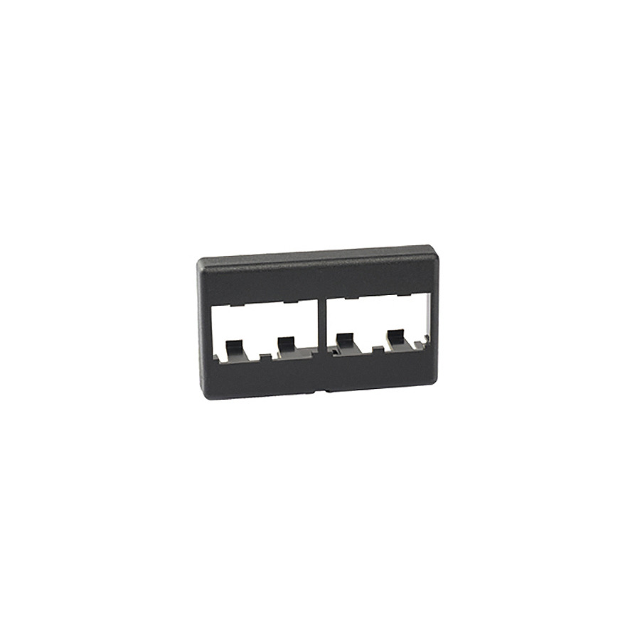 Panduit CFFP4BL Mini-Com Modular Furniture Faceplate, 4 Port, ABS Plastic, 2.9W"x1.79"H, Blk, 1Pc