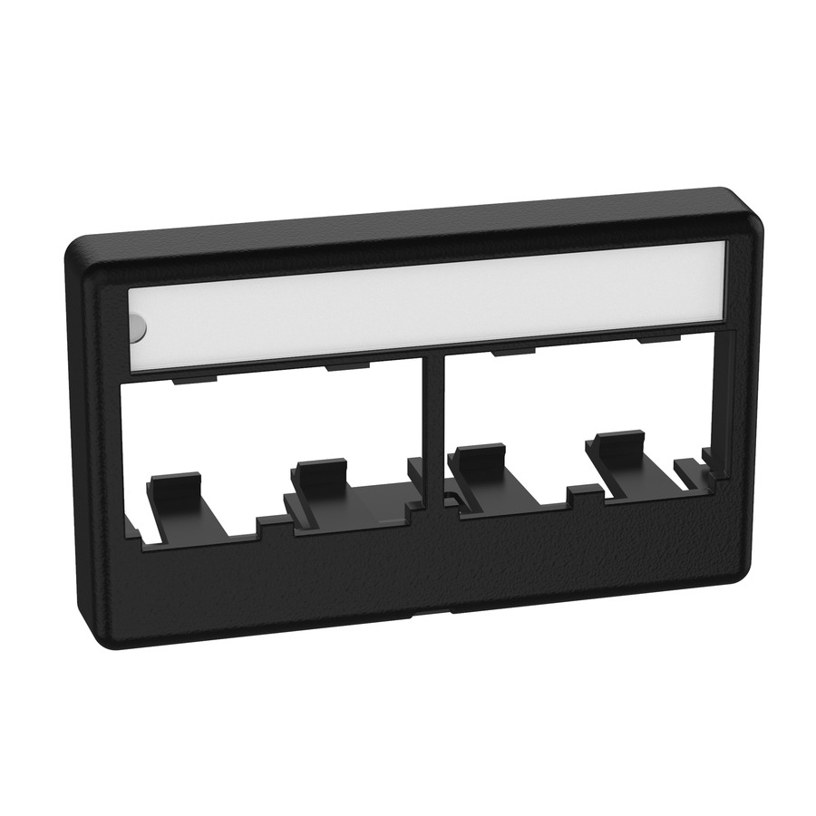 Panduit CFFPL4BL Mini-Com Modular Furniture Faceplate, 4 Port, 2.9"x1.77", Black, 1Pc