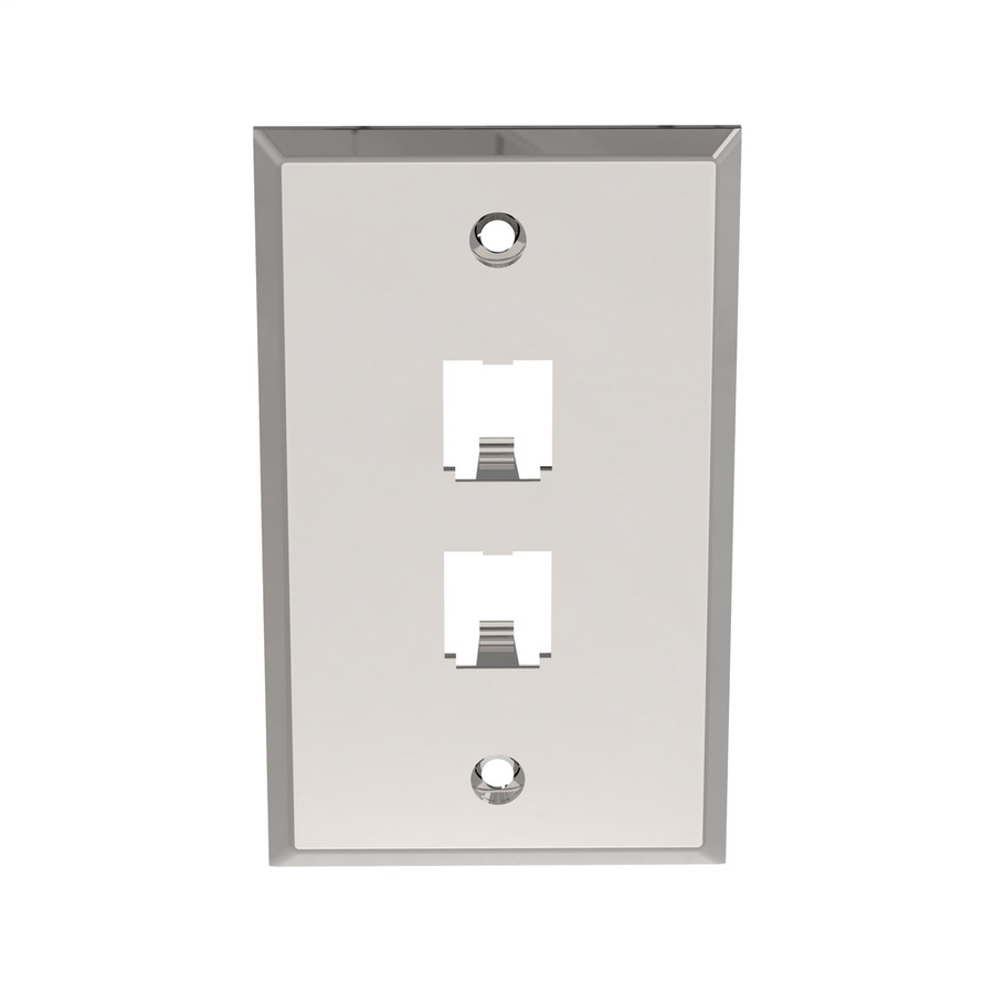 Panduit CFP2SY Mini-Com Faceplate, 2 Port, Stainless Steel, 2.75"x4.5", 1Pc