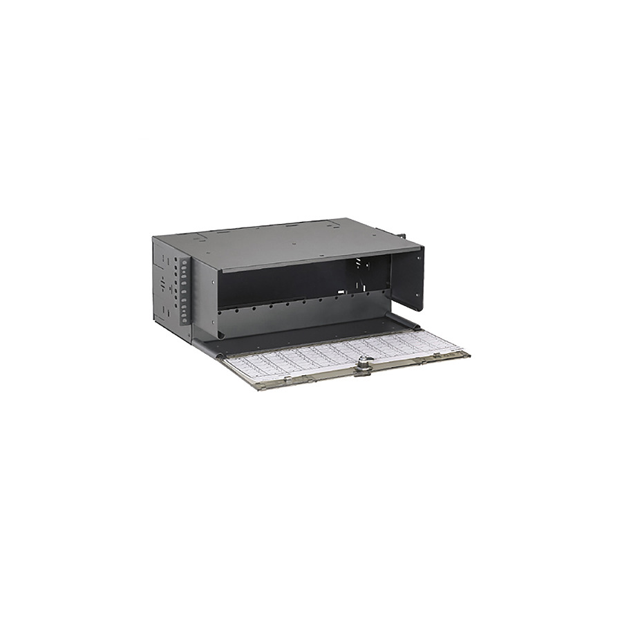 Panduit FRME4 Opticom Enclosure, Fiber Optic Rackmount, 4 RU, Fits 12 FAPs, Steel, Black, 1Pc