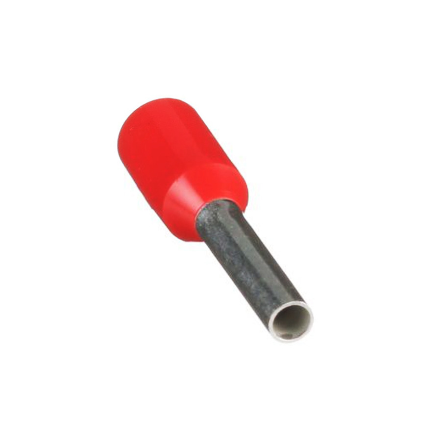 Panduit FSD77-6-D Covered Ferrule, Single Wire, Polypropylene Insul, 18AWG, Red, 500Pcs