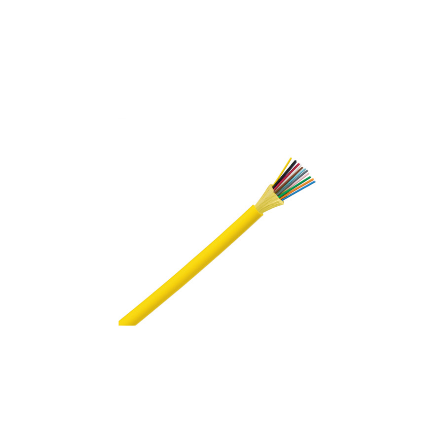 Panduit FSDP912Y Opti-Core 12 Fiber Cable, OS2, Indoor, Plenum, 900um Buffered, 1ft