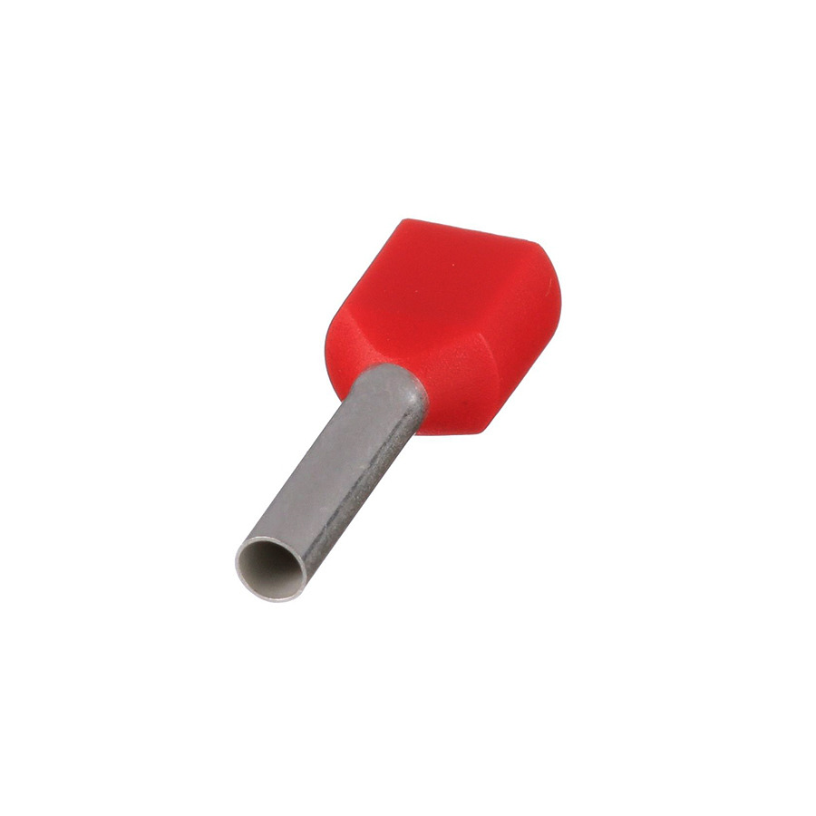 Panduit FTD77-10-D Covered Ferrule, Twin Wire, Polypropylene Insul, 18 AWG, Red, 500Pcs