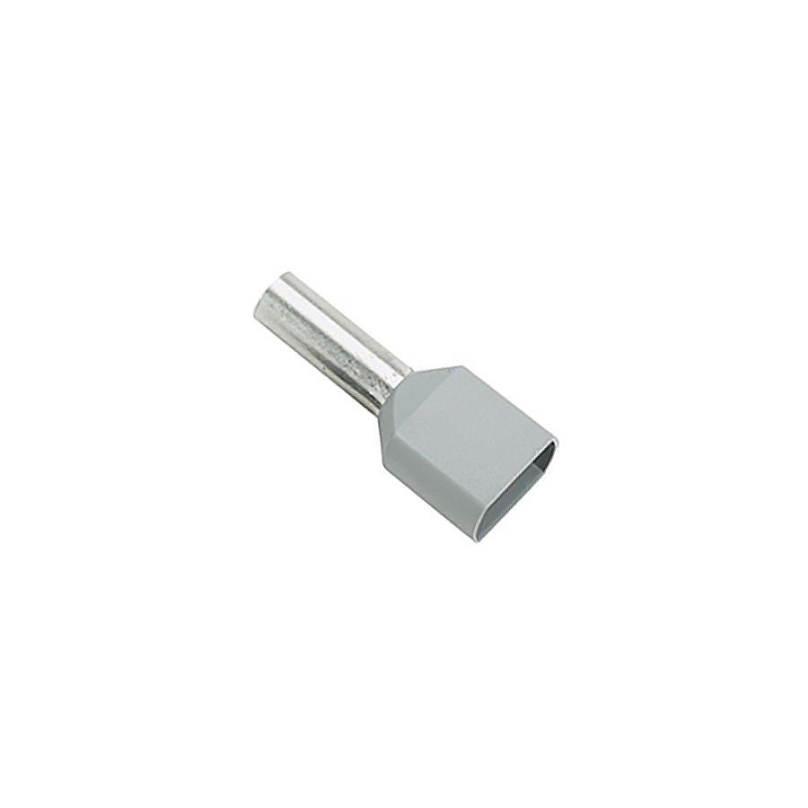 Panduit FTD81-12-C Covered Ferrule, Twin Wire, Polypropylene Insul, 12 AWG, Gray, 100Pcs