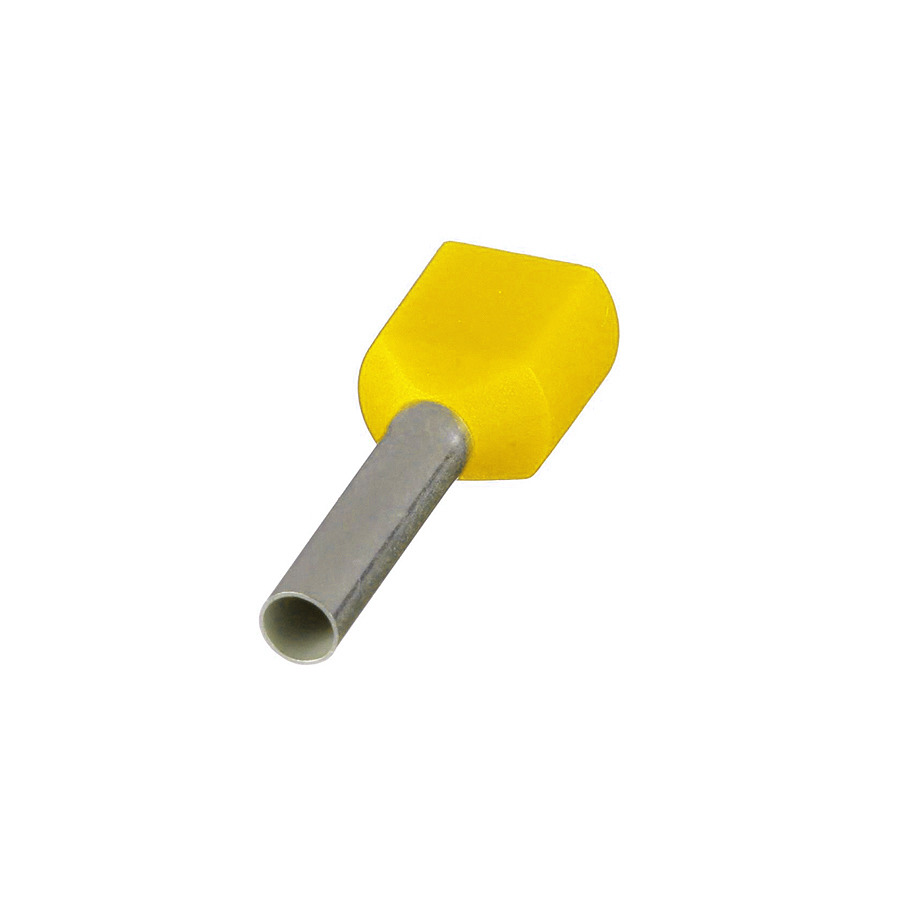 Panduit FTD82-14-C Covered Ferrule, Twin Wire, Polypropylene Insul, 10 AWG, Yellow, 100Pcs