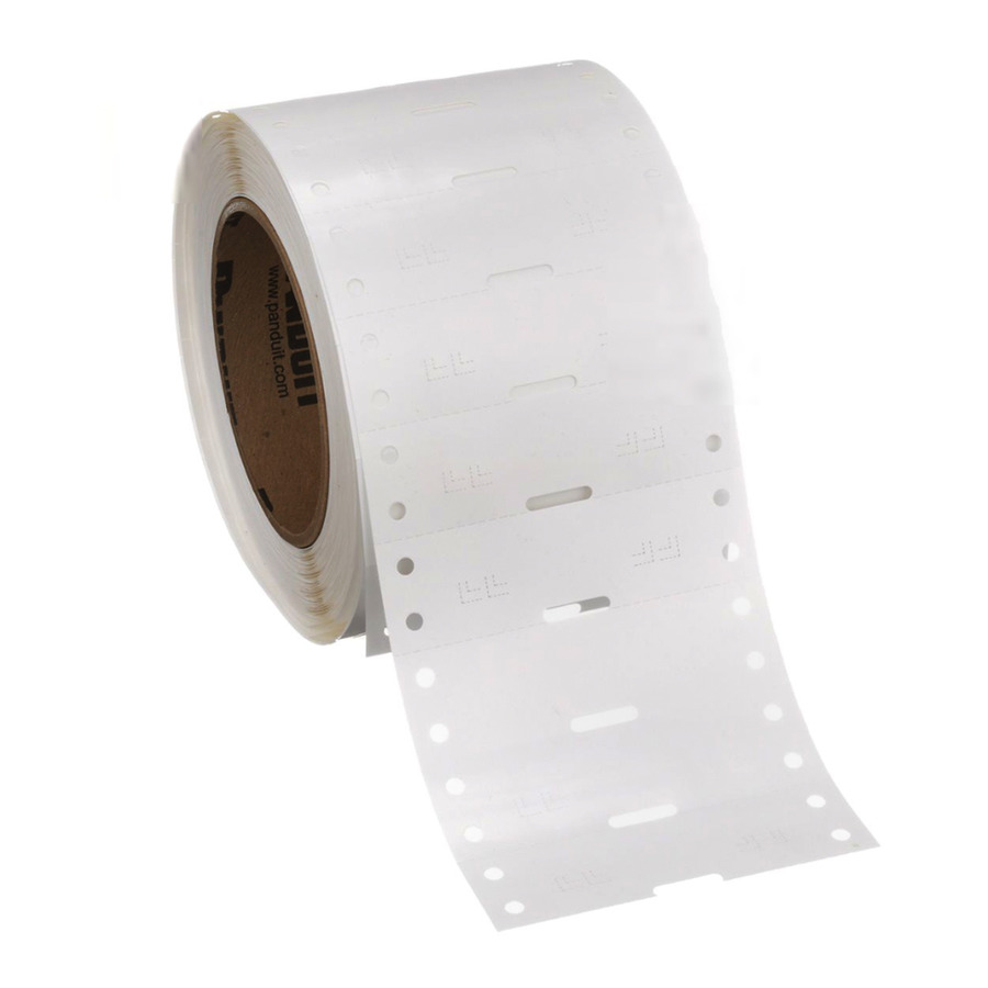 Panduit H050X034H1T Heat Shrink Label, 0.5" x 3/16", White, 1Roll/2000 Labels