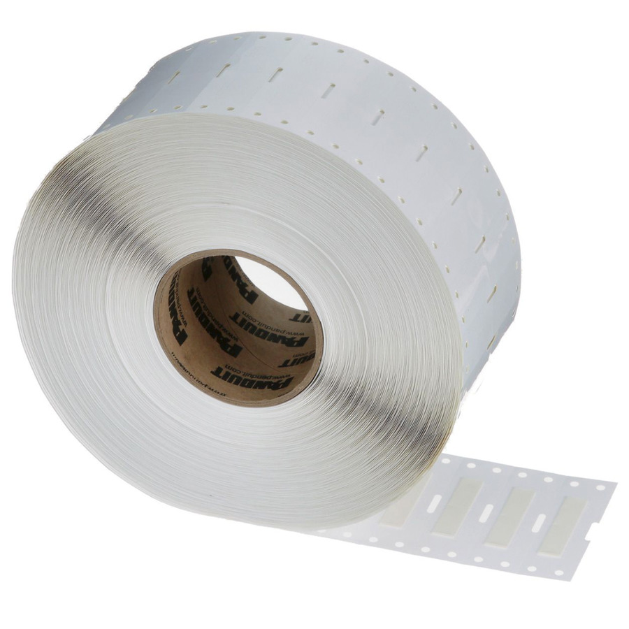 Panduit H075X044H1T-B Heat Shrink Label, 0.75" x 1/4", White, 1Roll/5000 Labels