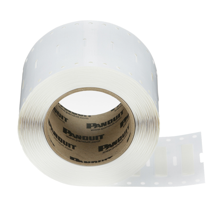 Panduit H100X044H1T Heat Shrink Label, 1" x 1/4", White, 1Roll/1000 Labels