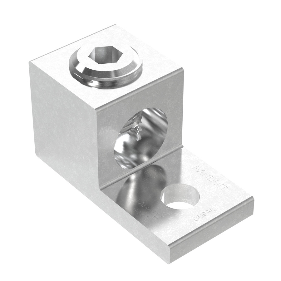 Panduit LAMA350-38-QY Aluminum Mechanical Lug, 1 Hole, 3/8", Sngle Barrel, 600V, 350MCM-6AWG, 25Pcs