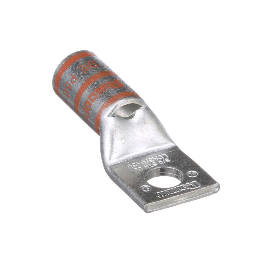 Panduit LCA3/0-38-X Copper Compression Lug, 1 Hole, 3/8", Stndrd Barrel, 35kv, 3/0AWG, Orange, 10Pcs