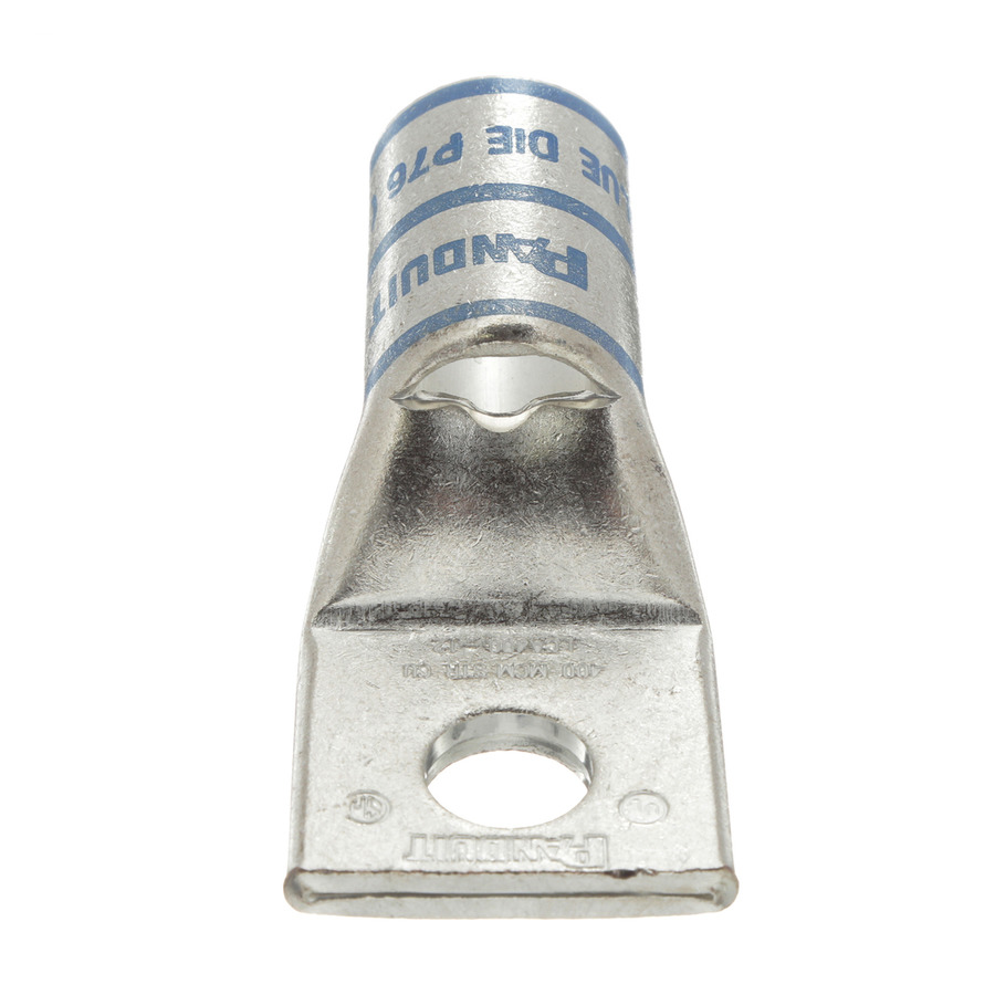 Panduit LCA400-12-6 Copper Compression Lug, 1 Hole, 1/2", Stndrd Barrel, 35kv, 400MCM, Blue, 6Pcs