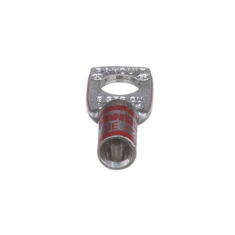 Panduit LCA8-14-L Copper Compression Lug, 1 Hole, 1/4", Stndrd Barrel, 35kv, 8AWG, Red, 50Pcs