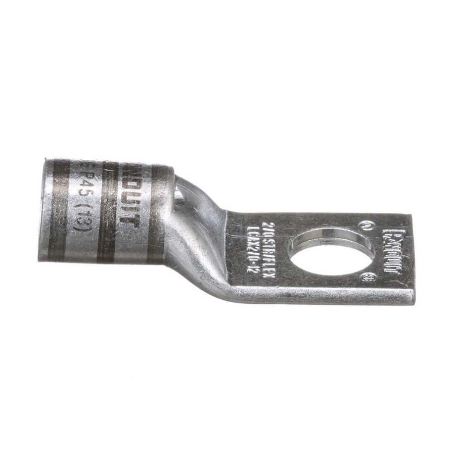 Panduit LCAX2/0-12-X Copper Compression Lug, 1 Hole, 1/2", Stndrd Barrel, 35kv, 2/0AWG, Black, 10Pcs