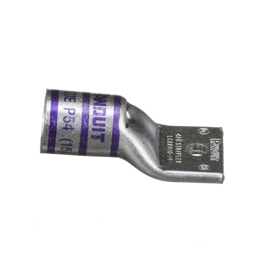 Panduit LCAX4/0-14-X Copper Compression Lug, 1Hole, 1/4", Stndrd Barrel, 35kv, 4/0AWG, Purple, 10Pcs