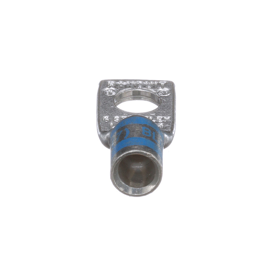 Panduit LCAX6-14-L Copper Compression Lug, 1 Hole, 1/4", Stndrd Barrel, 35kv, 6AWG, Blue, 50Pcs