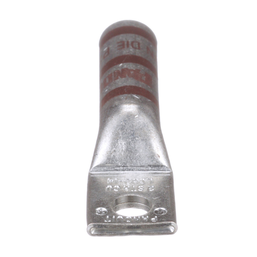 Panduit LCB2-14-Q Copper Compression Lug, 1 Hole, 1/4", Long Barrel, 35kv, 2AWG, Brown, 25Pcs