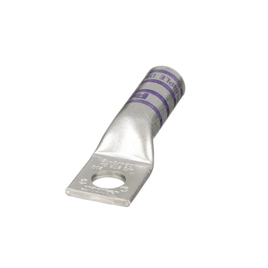 Panduit LCB4/0-12-X Copper Compression Lug, 1 Hole, 1/2", Long Barrel, 35kv, 4/0AWG, Purple, 10Pcs