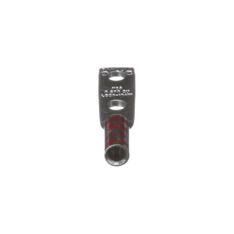 Panduit LCC8-10AW-L Copper Compression Lug, 2 Hole, .19", Long Barrel, 35kv, 6AWG, Red, 50Pcs