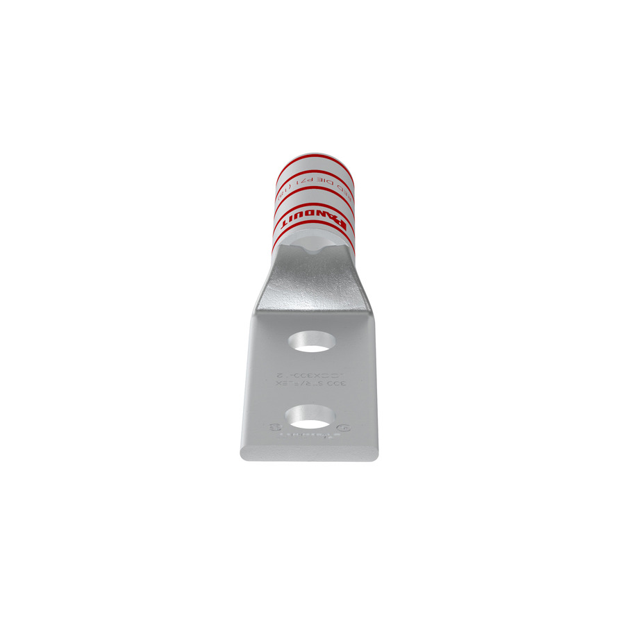 Panduit LCCX300-12-6 Copper Compression Lug, 2 Hole, 1/2", Long Barrel, 35kv, Red, 6Pcs