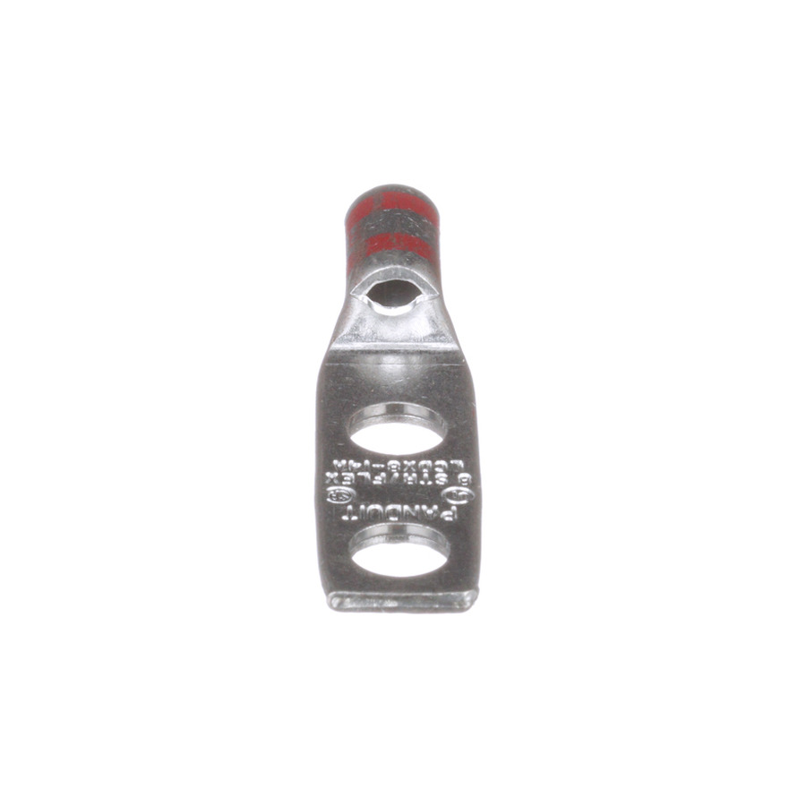 Panduit LCDX8-14A-L Copper Compression Lug, 2 Hole, 1/4", Stndrd Barrel, 35kv, 8AWG, Red, 50Pcs