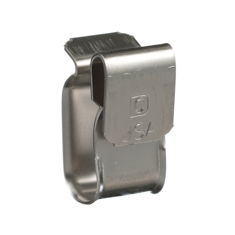 Panduit MEC1002PVC Rolled Edge Clip, Stainless Steel, Fits 12 10GA