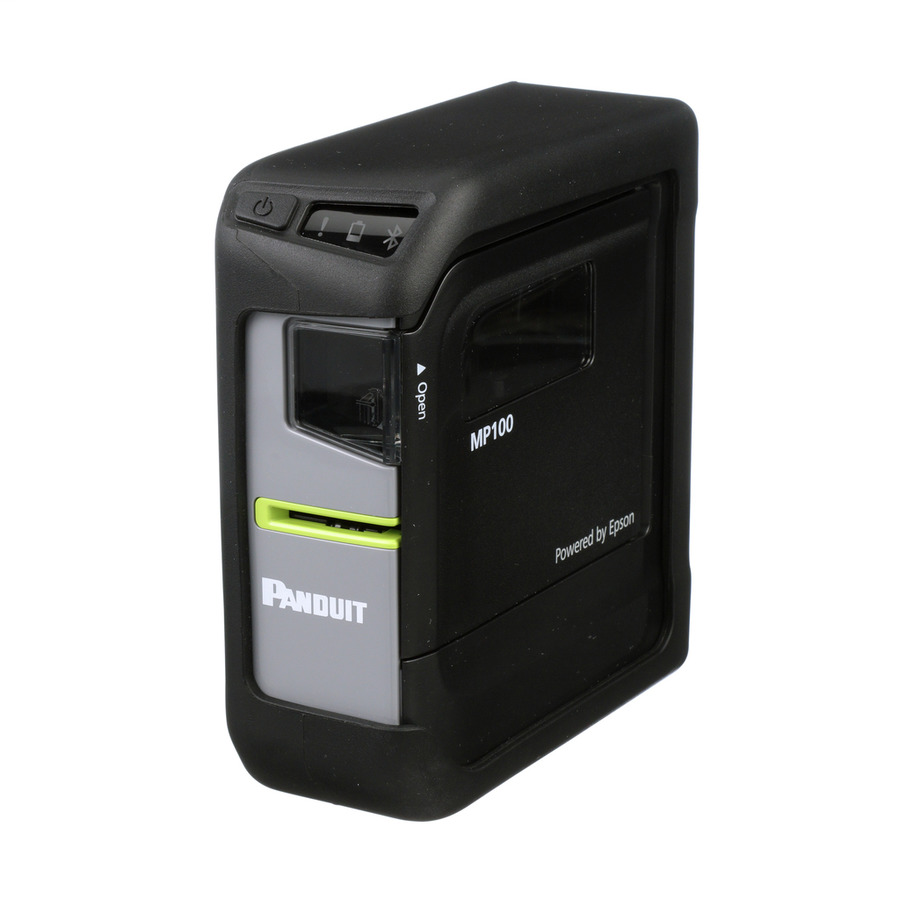 Panduit MP100 Mobile Printer, Continuous Labels, Automatic Cutter, USB/Bluetooth/App, Black/Gray