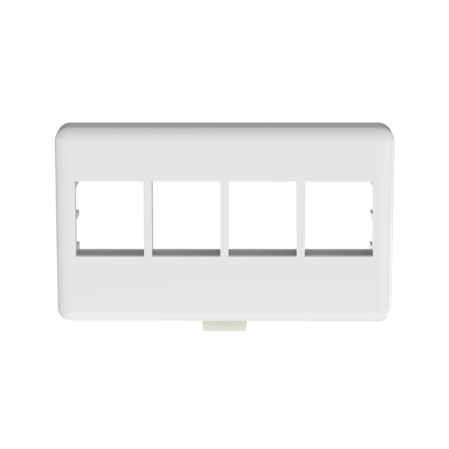 Panduit NK4MFWH NetKey Furniture Faceplate, 4 Port, ABS Plastic, 2.9",x1.7", White