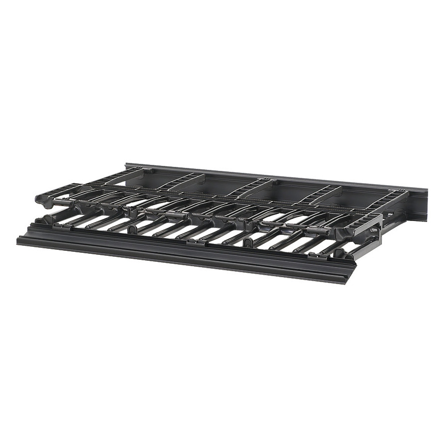 Panduit NM1 NetManager Horizontal Cable Manager, Dual-Sided, 1 RU, PVC, Black