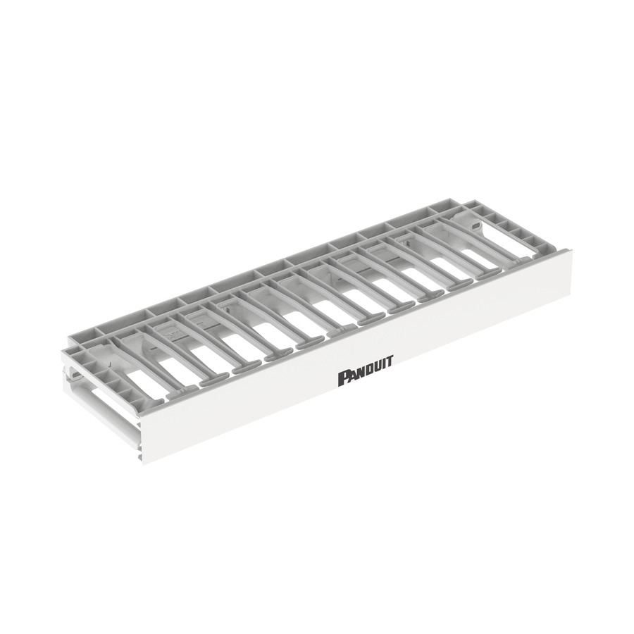 Panduit NMF1WH NetManager Horizontal Cable Manager, Single-Sided, 1 RU, PVC, White