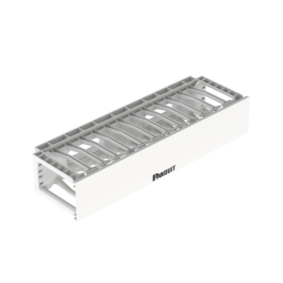 Panduit NMF2WH NetManager Horizontal Cable Manager, Single-Sided, 2 RU, PVC, White