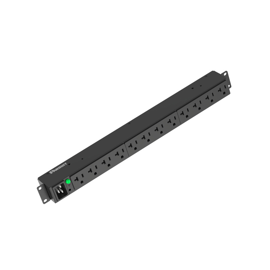 Panduit P12B30M SmartZone G5 Basic PDU, 20A/120V, (12)5-20R Outlets, 10' Cord, Black